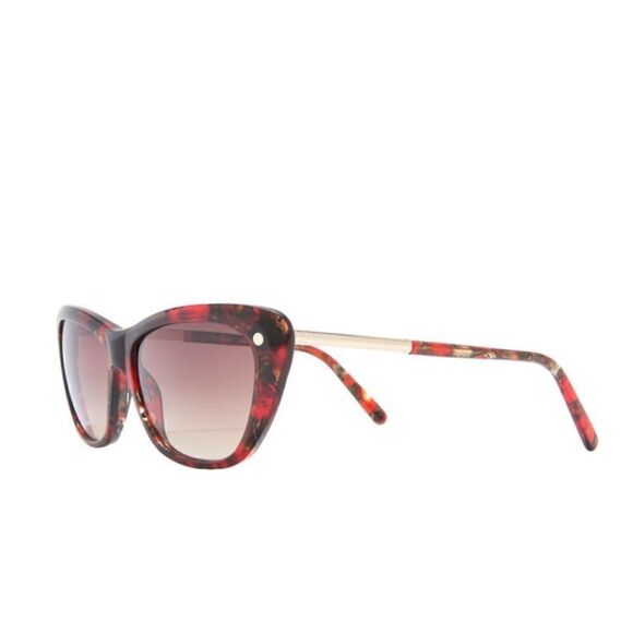 BALMAIN 56mm Modified Cat Eye Sunglasses, Polarized, Designer, Red Tortoise, NWT - Picture 17 of 17